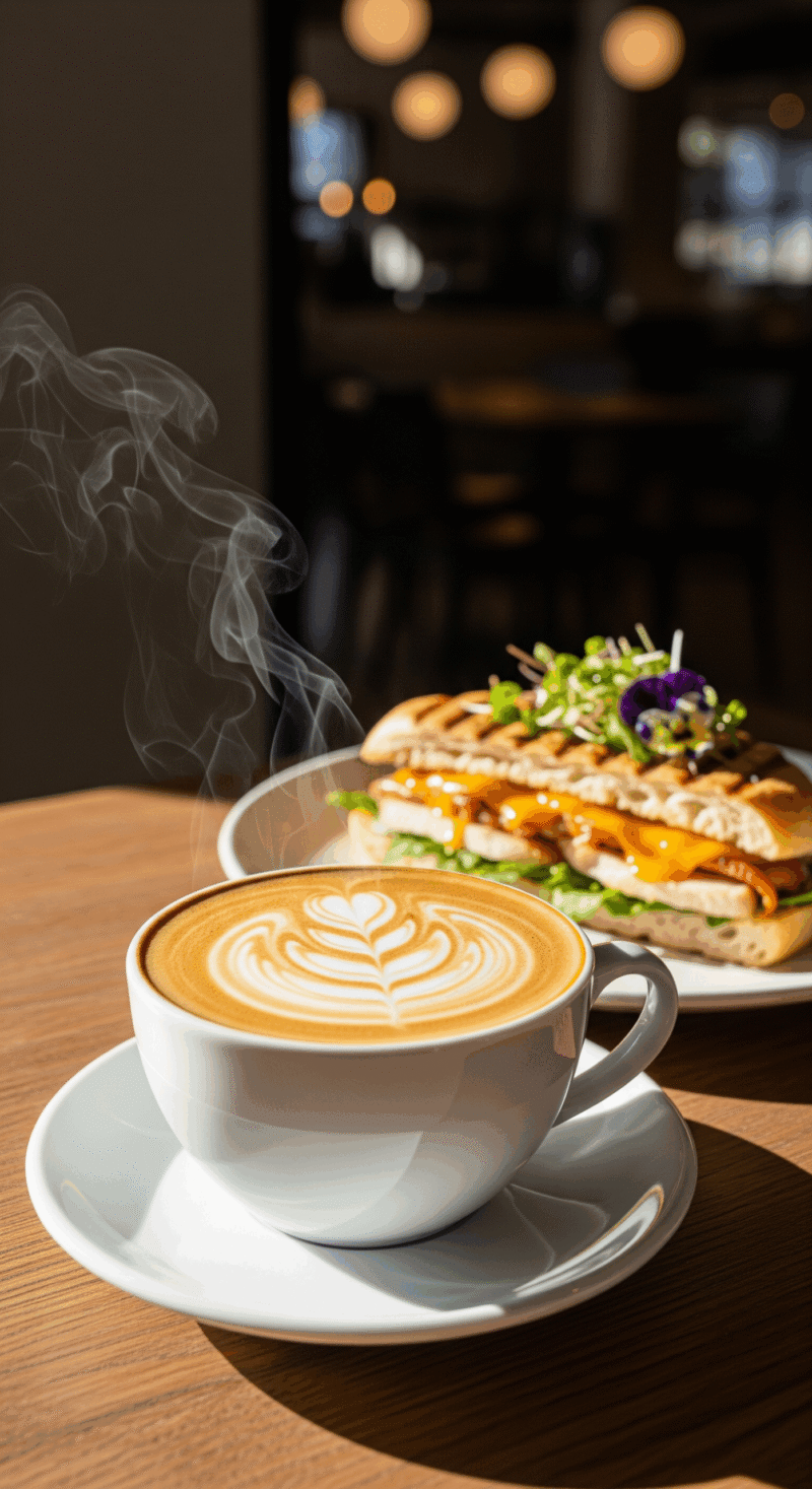 Barista-made coffee at Aroma Bakery Cafe in Albany