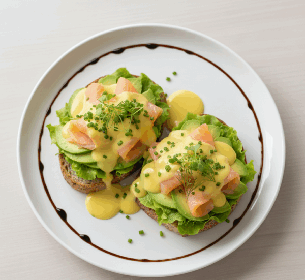 Avo & Smoked Salmon on Brown